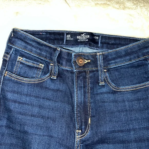Hollister Dark Blue Flare Jeans - Picture 4 of 8